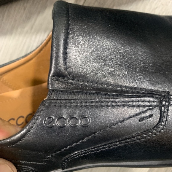 ECCO Men\'s Windsor Apron Toe Slip-On Black Leather Loafers size 45 = 11-11.5 main image 6